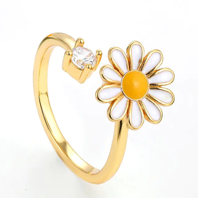 Sun, Flower, and Moon Fidget Anti Anxiety Rings