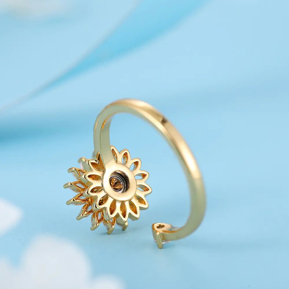 Sun, Flower, and Moon Fidget Anti Anxiety Rings